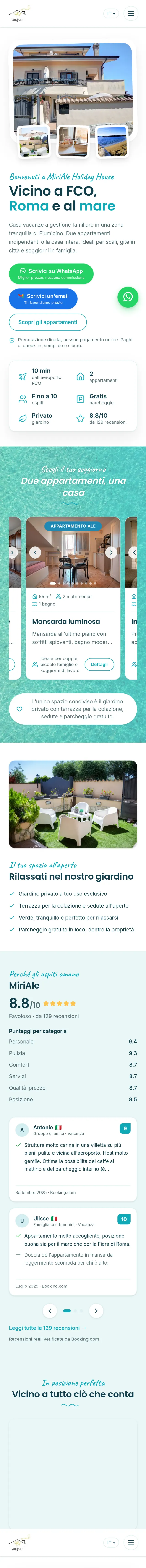 Anteprima del sito Miriale Holiday House su telefono